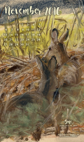 "Safe" desktop calendar, for 400 x 712 for mobile phones.