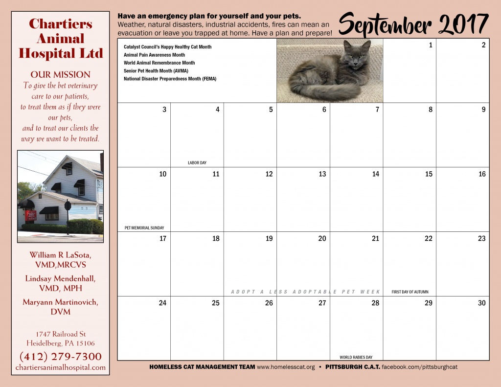 September calendar and sponsor ad.