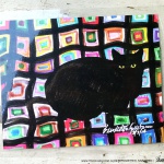 Mewsette on the Afghan, 8 x 10 laminated placemat