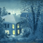 “Snow at Night” pastel, 11.75″ x 8.25″ © Bernadette E. Kazmarski