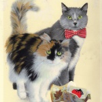 The painting for "Merriment, Mayhem and Meows".