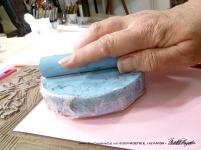 using a baren on block prints