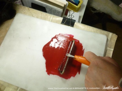 Inking brayer for block printing
