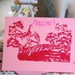 Pnk card, red ink