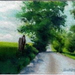 Summer Back Road, pastel on prepared board, 8 x 12 © Bernadette E. Kazmarski