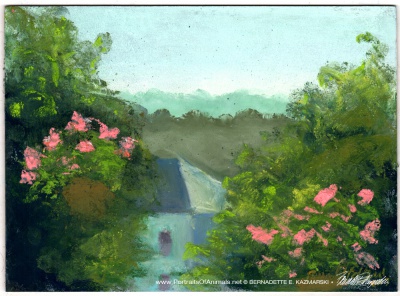 Summer Morning on the Deck, pastel on prepared board, 8 x 12 © Bernadette E. Kazmarski