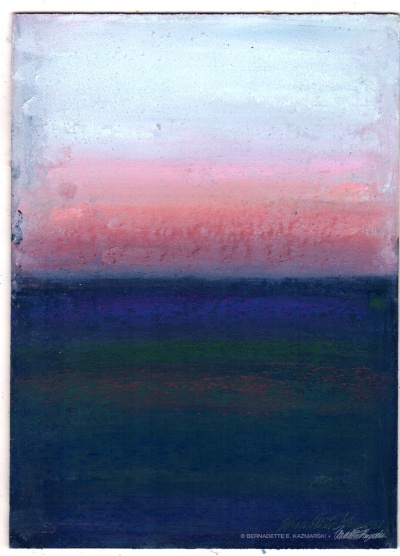 Winter Sunset, After Rothko, pastel on prepared board, 8 x 12 © Bernadette E. Kazmarski