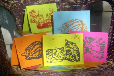 Tabbies note cards, "Brights".