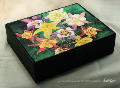 My Mother's Columbines Vintage Cardboard Cigar Box Keepsake.