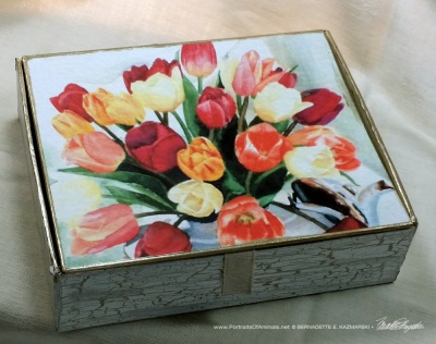 Tea for Tulips Keepsake, design.