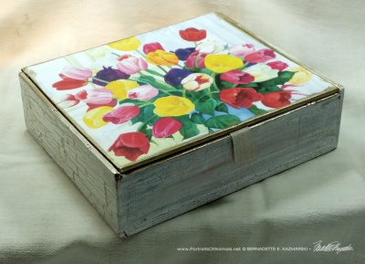 Veronica's Tulips Vintage Cardboard Cigar Box Keepsake
