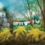 "Spring Cleaning", pastel on self-prepared board, 14" x 20", 2006 © Bernadette E. Kazmarski