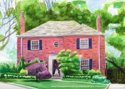 Michael's Second House, watercolor, 10 x 12, 2008.