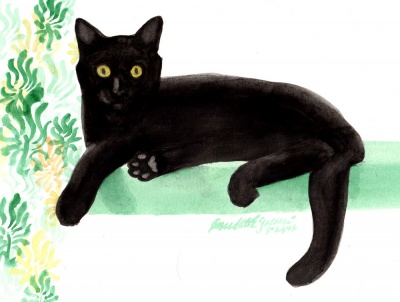 Bella, watercolor, 9/23/14 © Bernadette E. Kazmarski