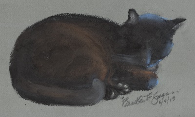 “Beans”, pastel on pastello paper, 10″ x 6″ © Bernadette E. Kazmarski