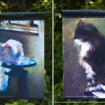 Impressionist Cats garden flag