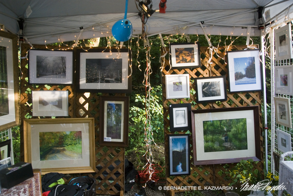 The artwalls in my display featuring photos with originals underneath.