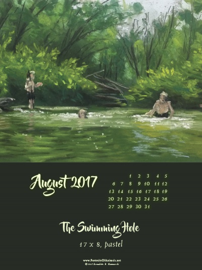 Desktop calendar, 600 x 800 for iPad, Kindle and other readers.