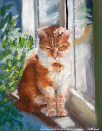 Late Winter Sunbath, pastel, 6.5 x 9.5 © Bernadette E. Kazmarski
