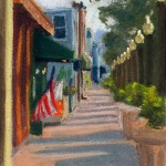 Main Street, September Morning, pastel, 8 x 11 © Bernadette E. Kazmarski
