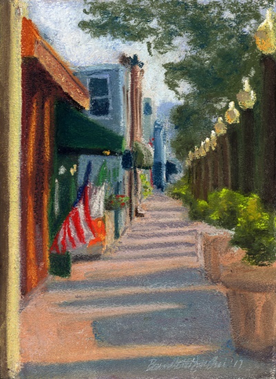 Main Street, September Morning, pastel, 8 x 11 © Bernadette E. Kazmarski