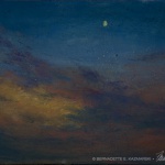 Sunset, Moonset, pastel on self-prepared board, 8 x 12 © Bernadette E. Kazmarski
