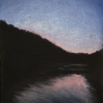 Sunset Cruise, pastel on black pastel paper, 9 x 12 © Bernadette E. Kazmarski