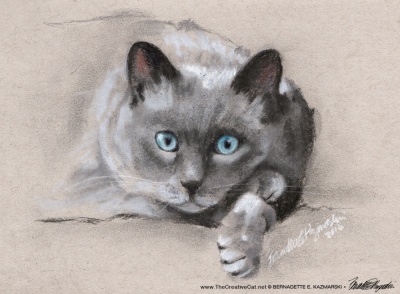 Chloe, charcoal on tinted paper, 5" x 7" © Bernadette E. Kazmarski