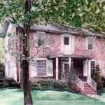 The house, trees and grounds.