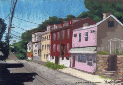 Facades, North Side Pittsburgh, 10.5 x 15, pastel © Bernadette E. Kazmarski