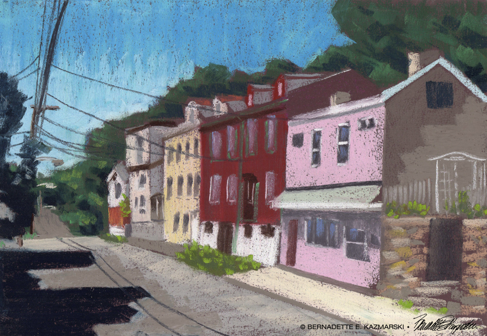 Facades, North Side Pittsburgh, 10.5 x 15, pastel © Bernadette E. Kazmarski