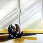 Sunbath, 18 x 14, watercolor, 1993, © Bernadette E. Kazmarski