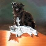 Rocky and Bullwinkle, 12 x 18, pastel © Bernadette E. Kazmarski