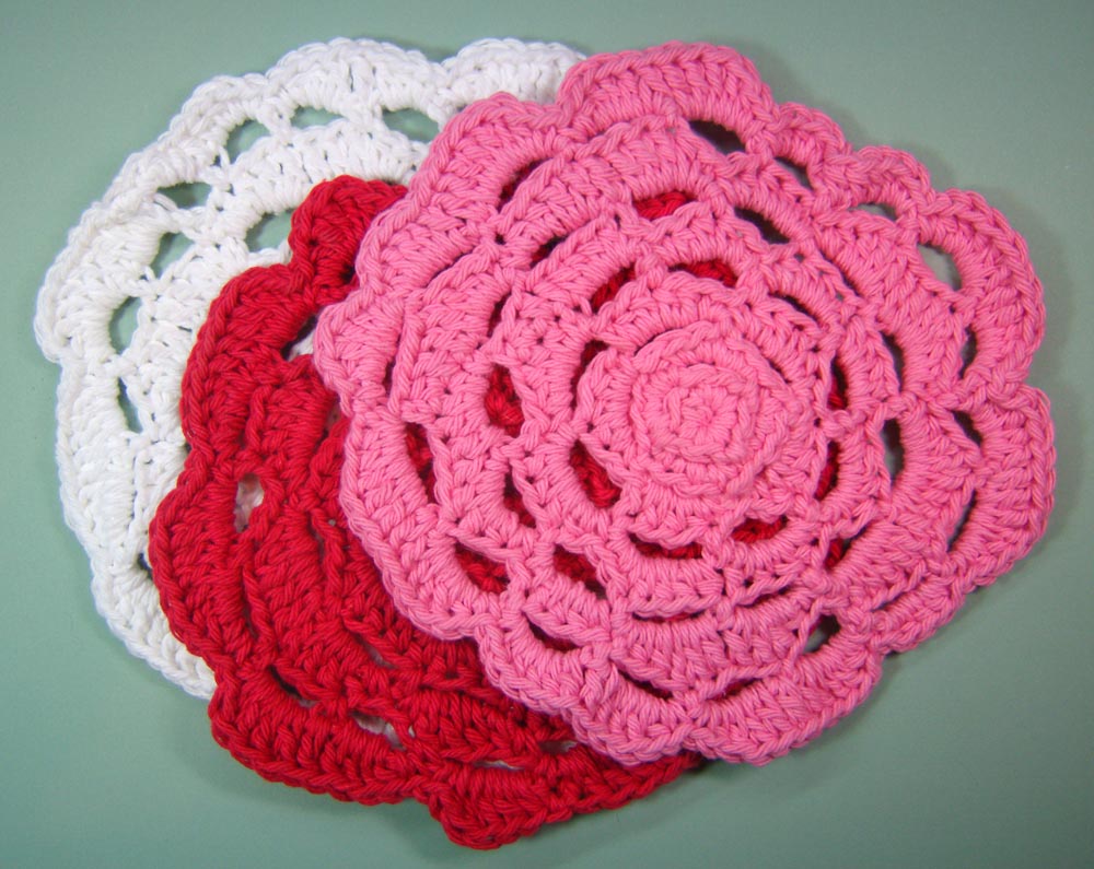 Pink, red and white roses.