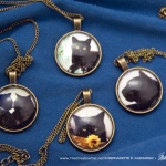 Black Cat Collection Cabochon Pendants