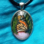 Cabochon Pendant, Monarch Wing