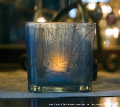 Dusk in the Woods votive, front.