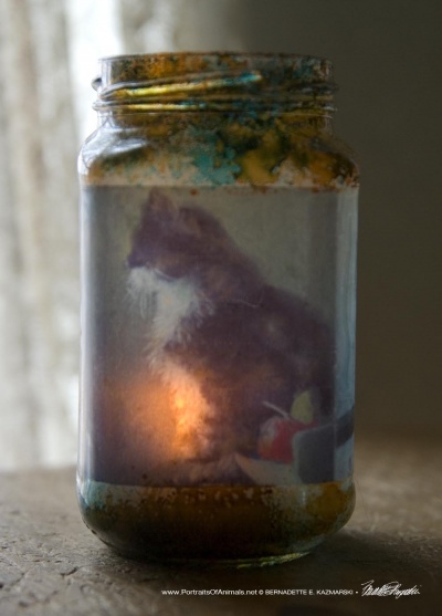 Impressionist Votive, Stanley With Apple