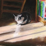 “Warm Winter Sun”, oil pastel, 2000, 10″ x 8 © Bernadette E. Kazmarski
