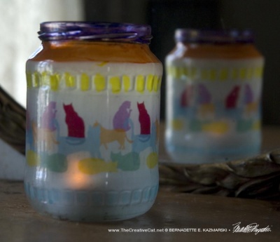 Colorful Kitties Feline Votive