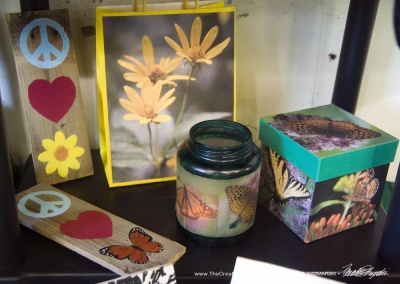 The nature display. I decided to bring items with butterflies.
