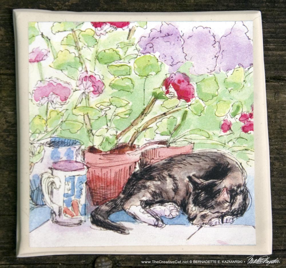 Stanley With Geraniums