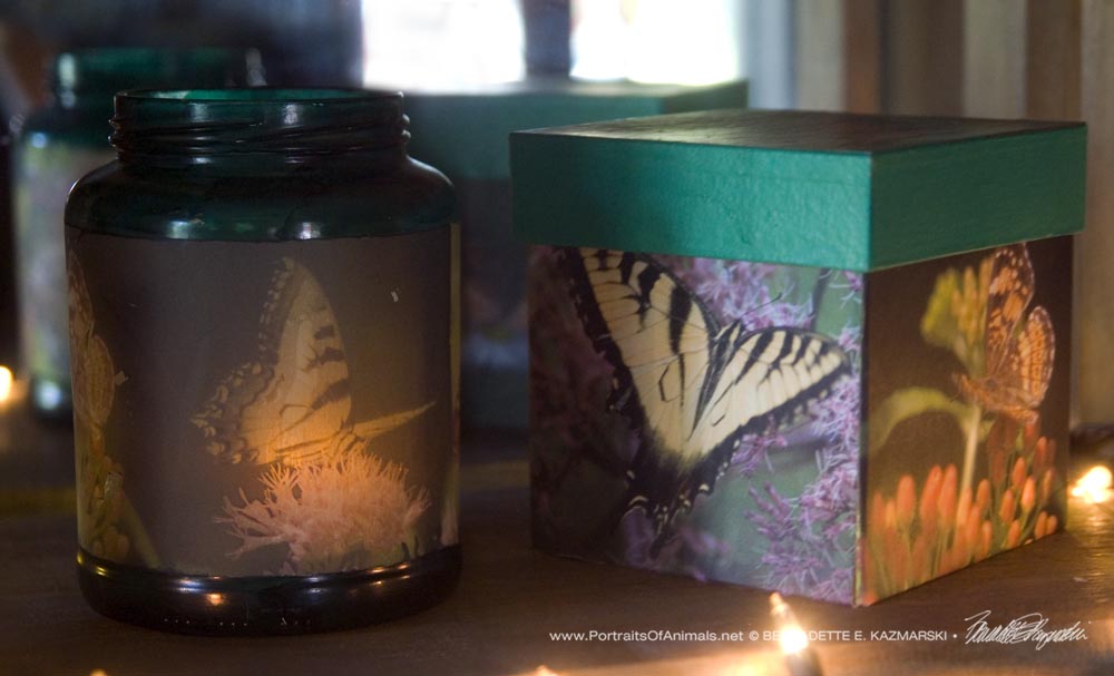 Butterflies votive and keepsake