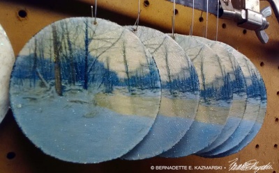 "Dusk in the Woods" ornaments.