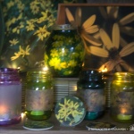 Display of votives and other flower and wildlife gift items.