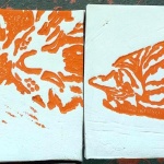 Tabbies Tiles, "Wrinkled Pajamas" and "Fawnball"