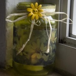 Dancing Woodland Sunflowers decorated votive