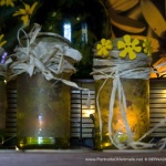 Votives decorated for the season.
