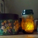 handmade keepsake box, votive and tile
