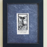 framed linoleum block print